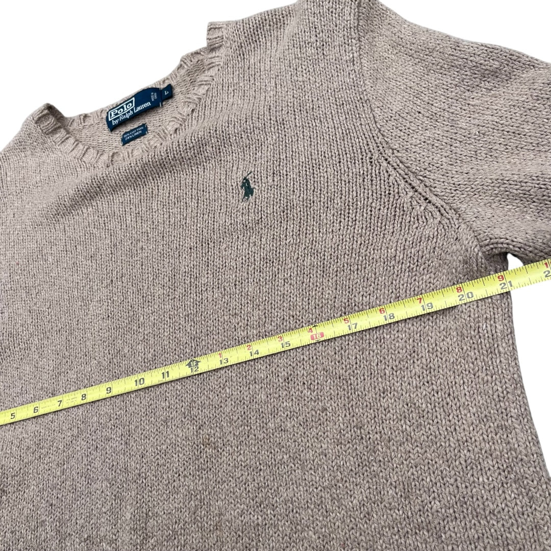 VINTAGE Polo Ralph Lauren Linen Knit Crewneck Sweater (Large)