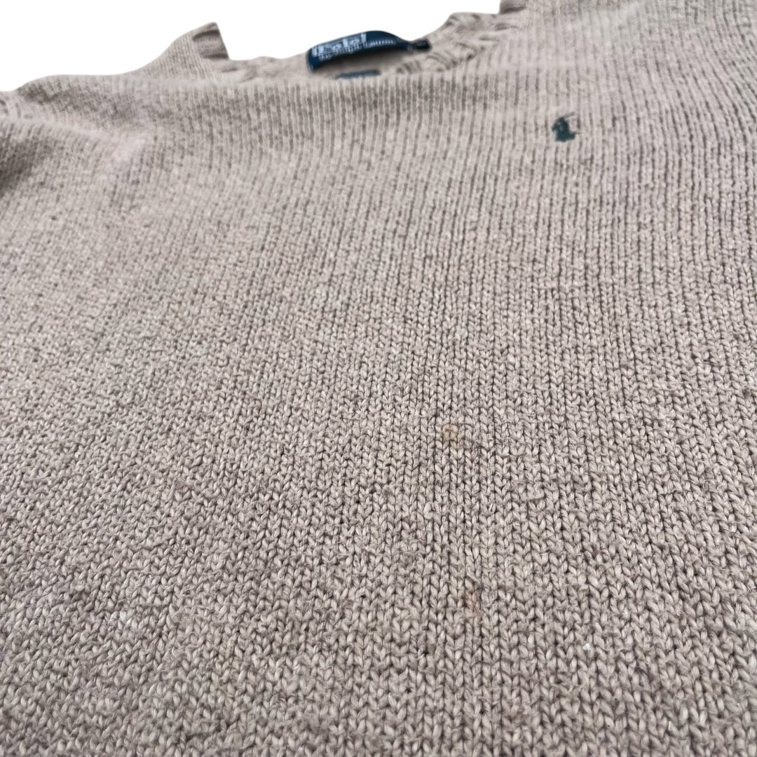 VINTAGE Polo Ralph Lauren Linen Knit Crewneck Sweater (Large)