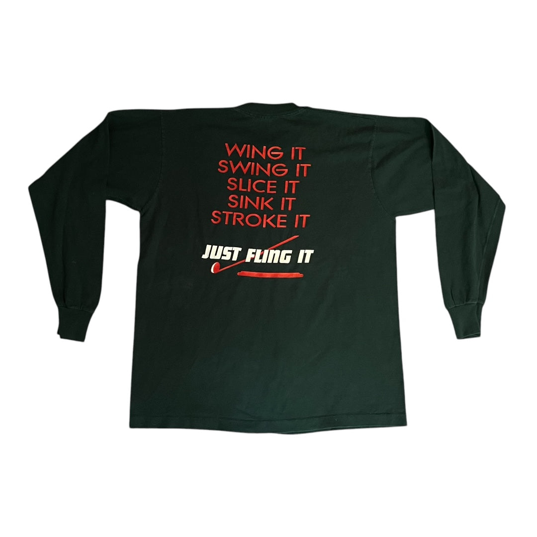 VINTAGE 1993 Alpha Chi Omega Frisbee Fling Longsleeve T Shirt (XL)