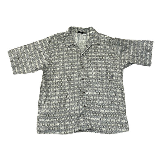 VINTAGE Patagonia Organic Cotton Geometric Button Up Shirt - Blue / Grey (Large)