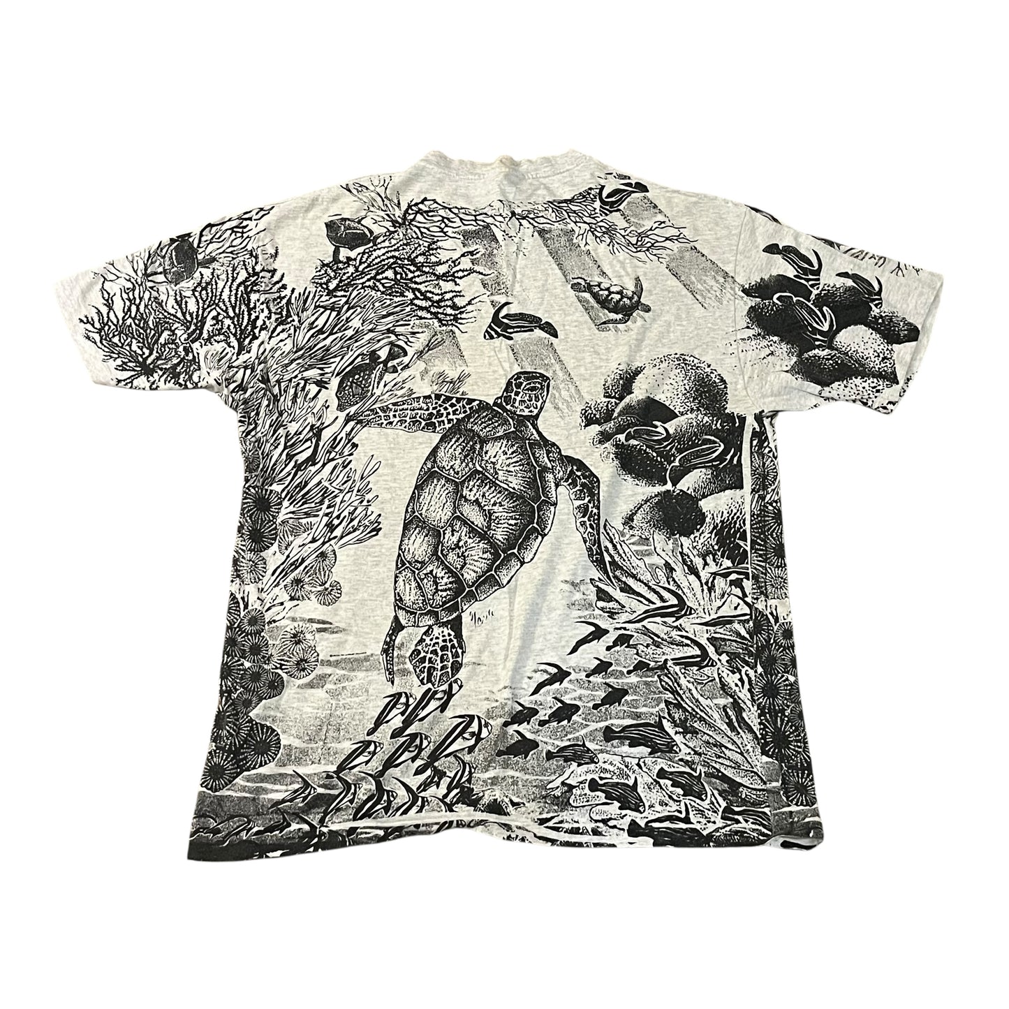 VINTAGE Treasure Island Turtles AOP T Shirt (XL)