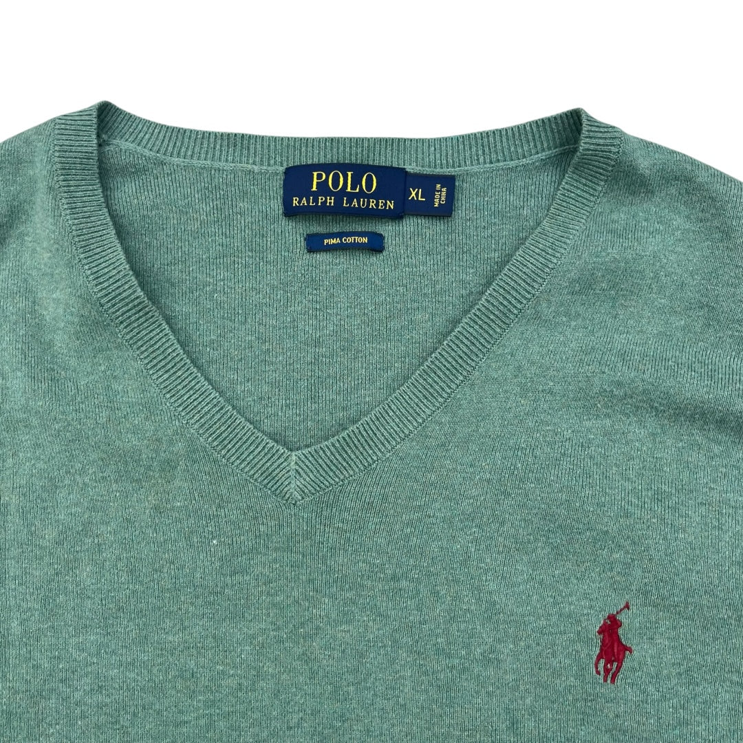 Polo Ralph Lauren Pima Cotton V Neck Sweater (XL)