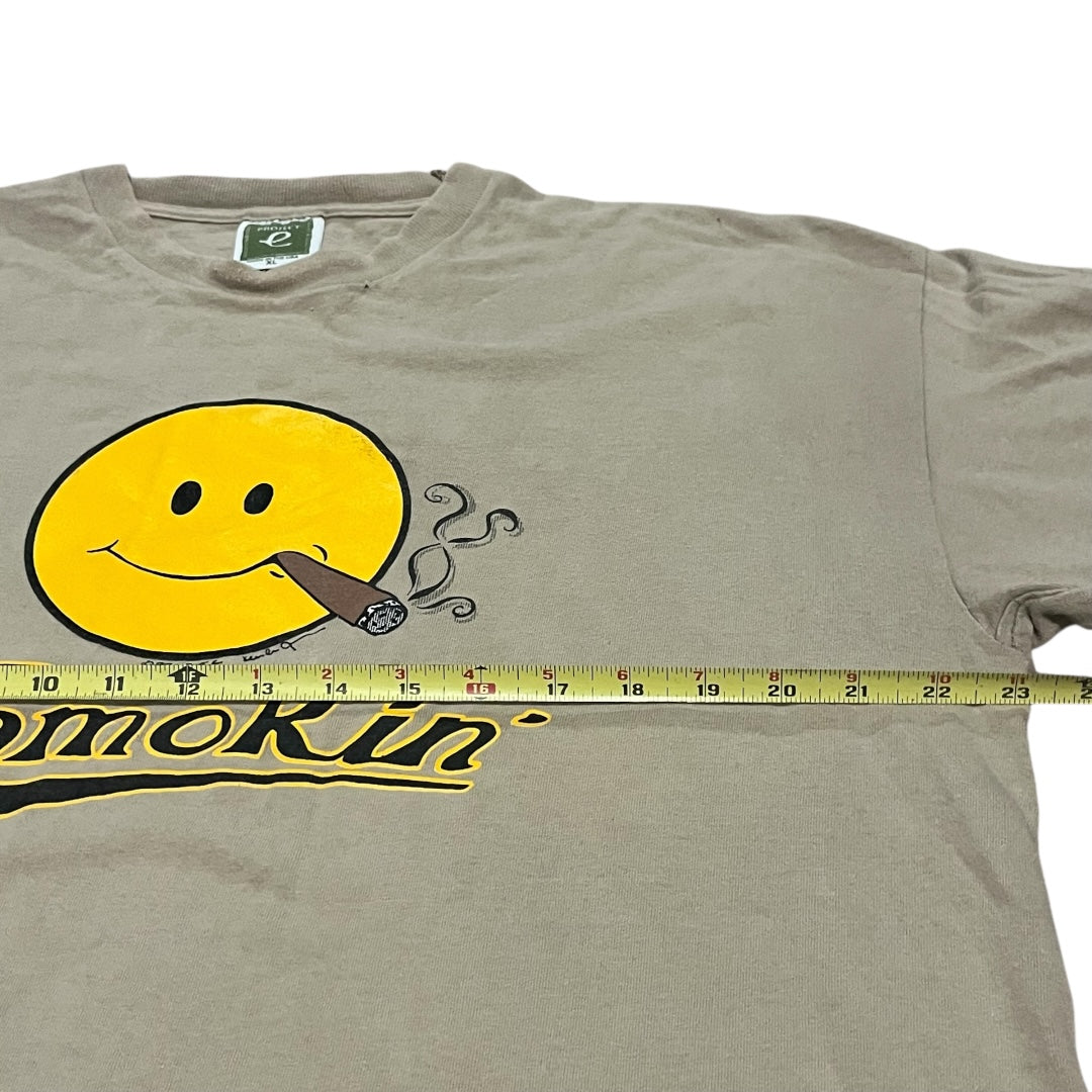 VINTAGE Project E Smokin' Smiley Face T Shirt (XL)
