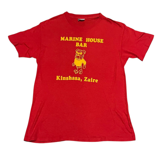 VINTAGE 1980s Marine Corps House Bar  T Shirt (Large)