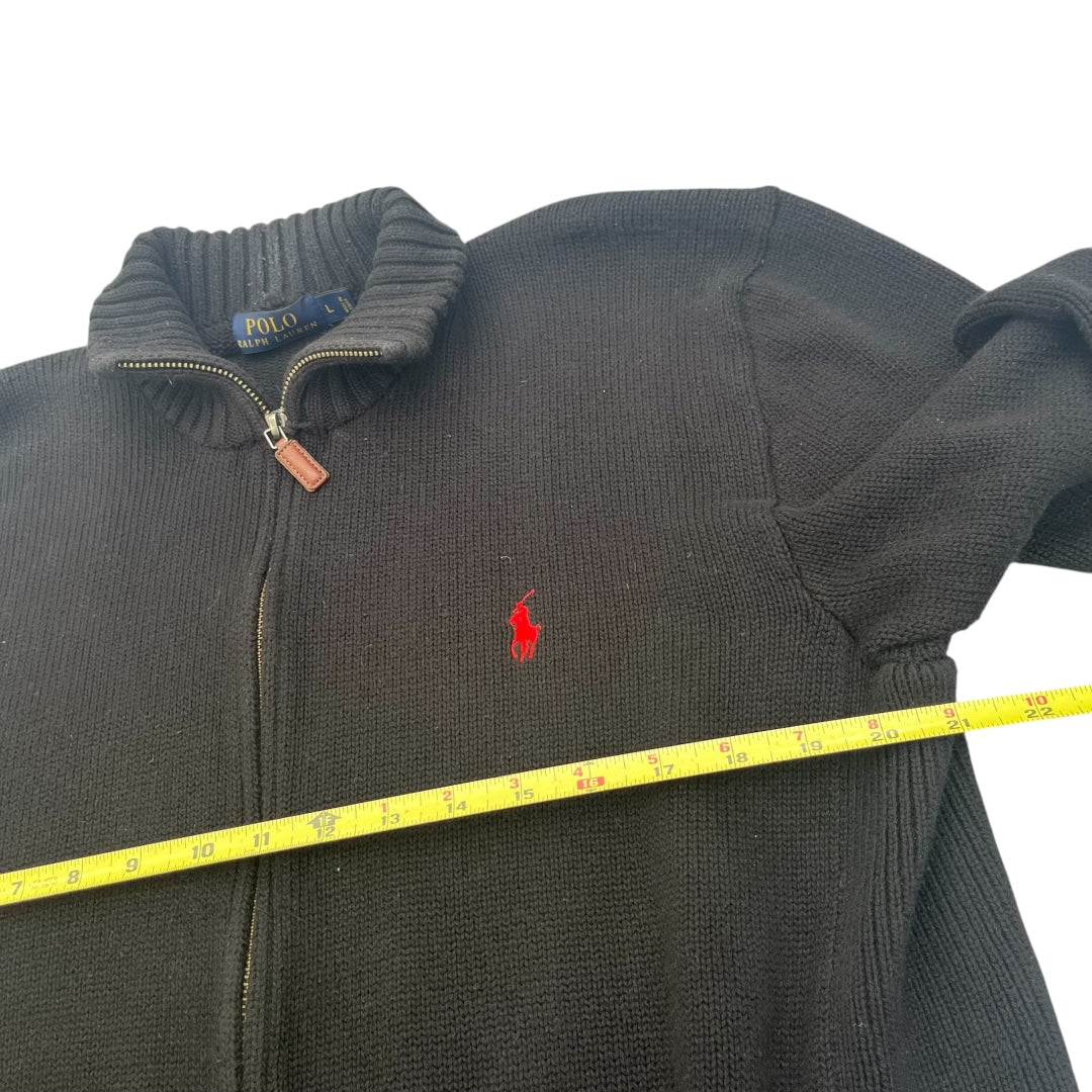 VINTAGE Polo Ralph Lauren Zip Up Knit Sweater (Large)