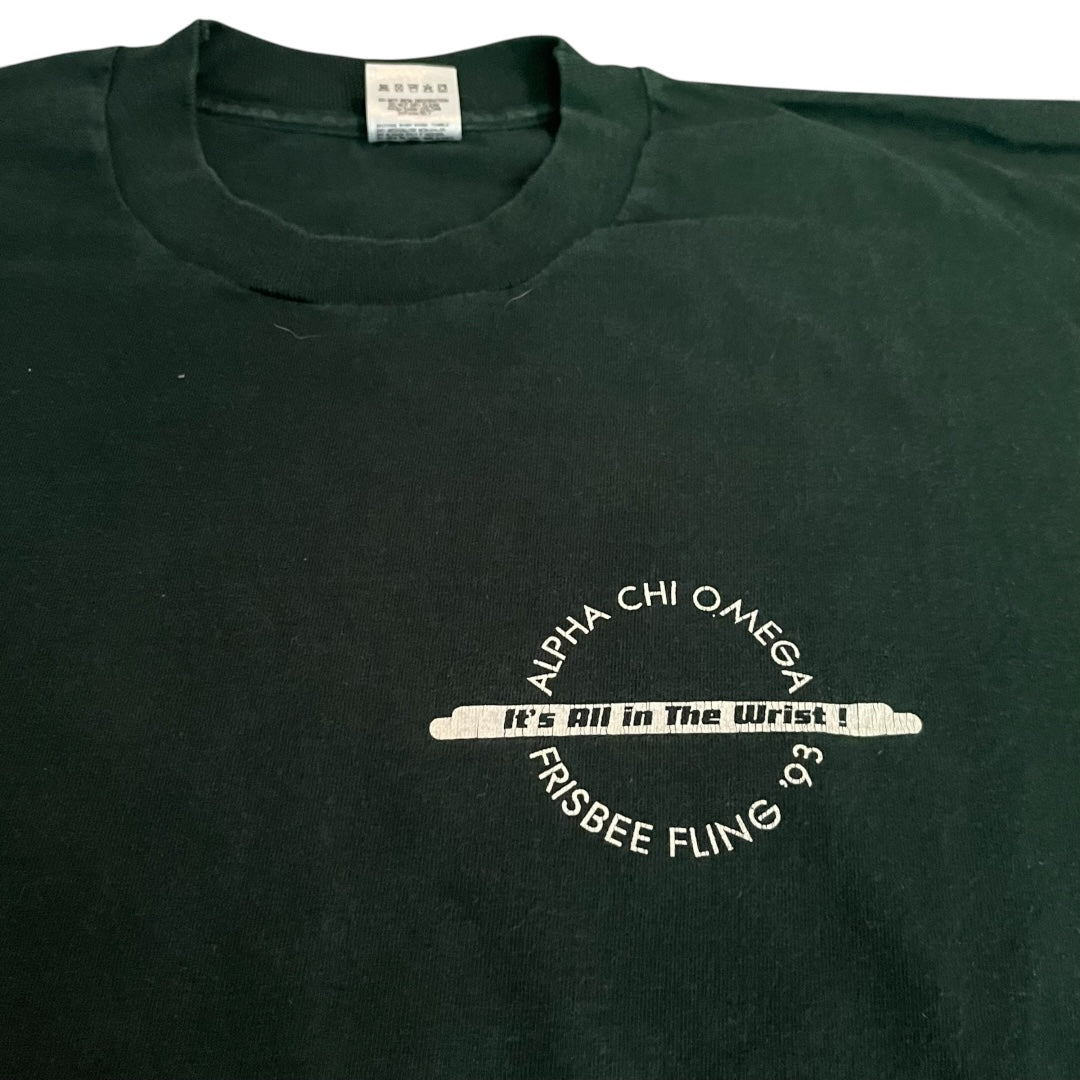 VINTAGE 1993 Alpha Chi Omega Frisbee Fling Longsleeve T Shirt (XL)