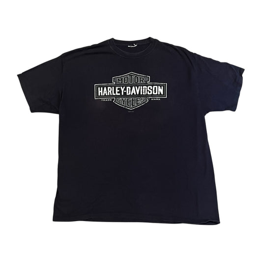 VINTAGE Harley Davidson Grey Logo T Shirt (Large)