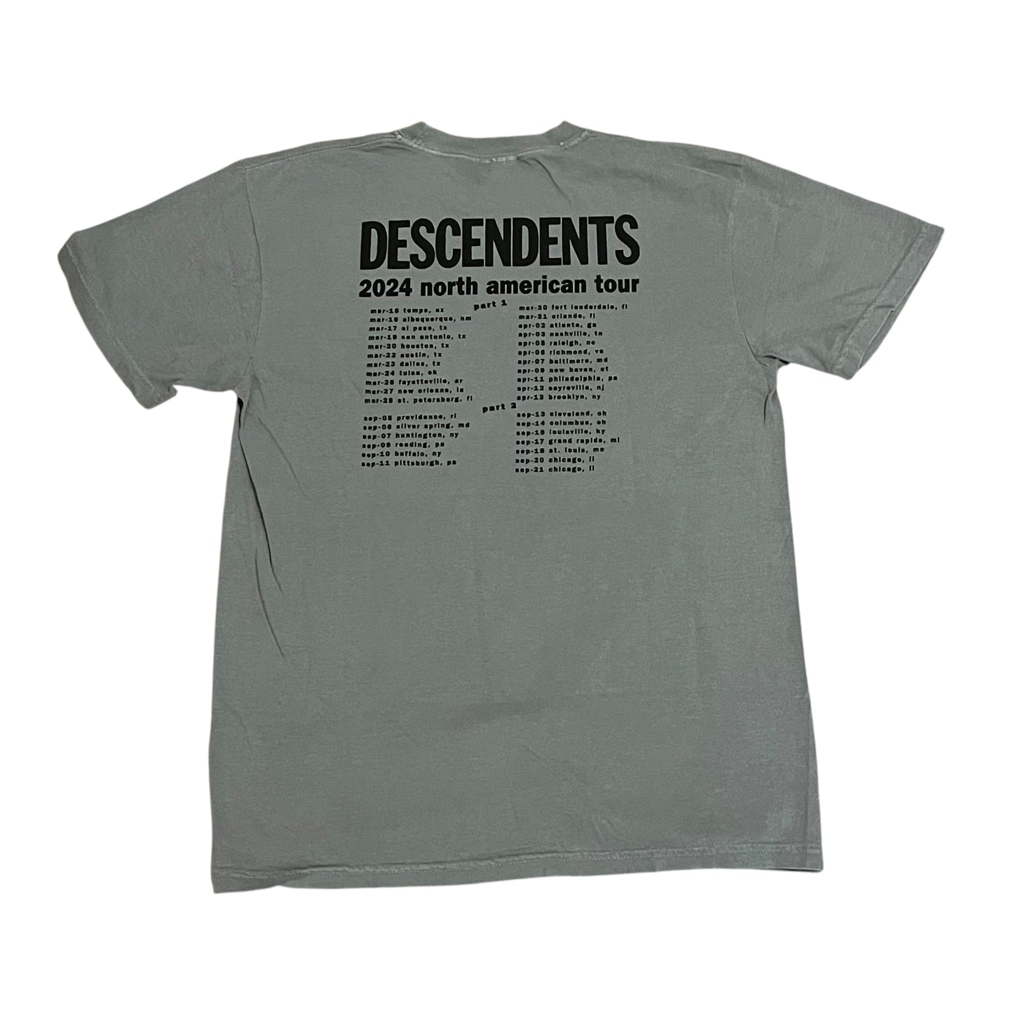 Circle Jerks x Decendents 2024 Concert Tour T Shirt - Grey (Medium)