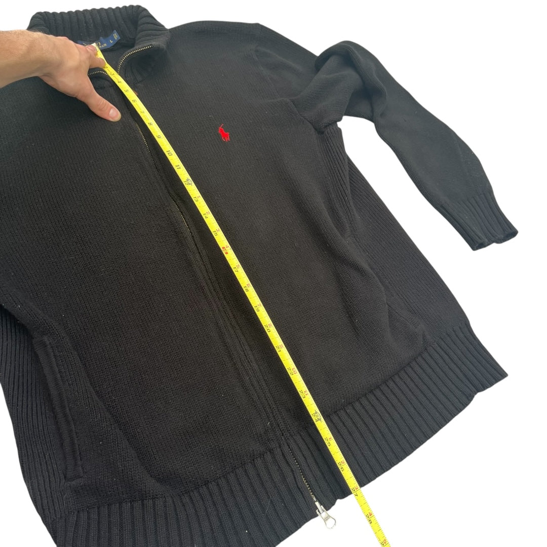 VINTAGE Polo Ralph Lauren Zip Up Knit Sweater (Large)