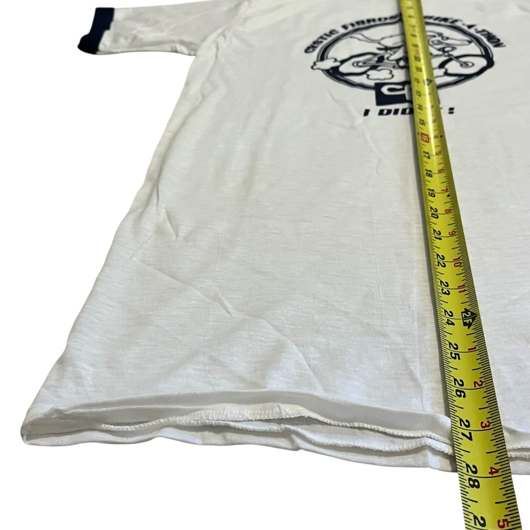VINTAGE 1980s Cystic Fibrosis Cycling Ringer T Shirt (Medium)