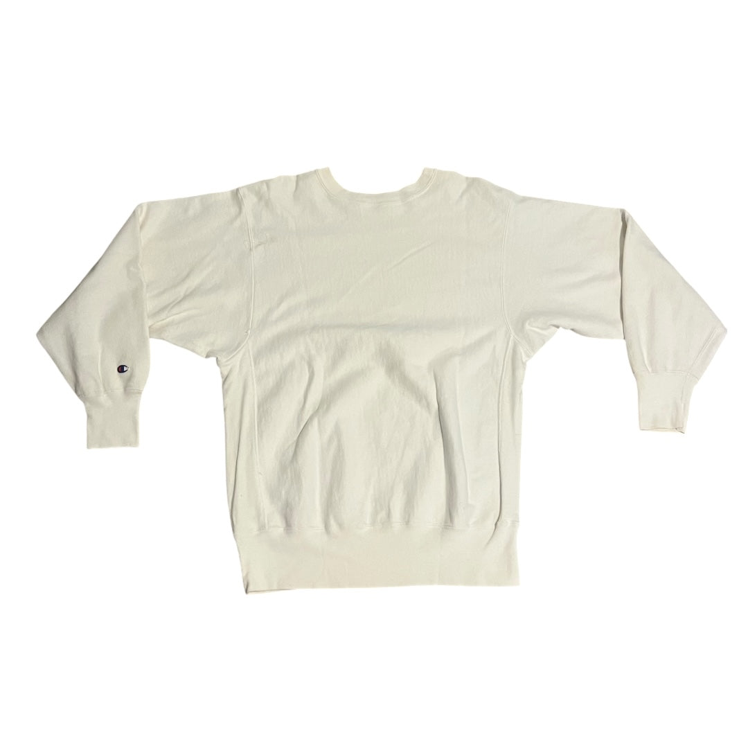 VINTAGE 1990s Champion Reverse Weave Logo Sweatshirt - White (XL)