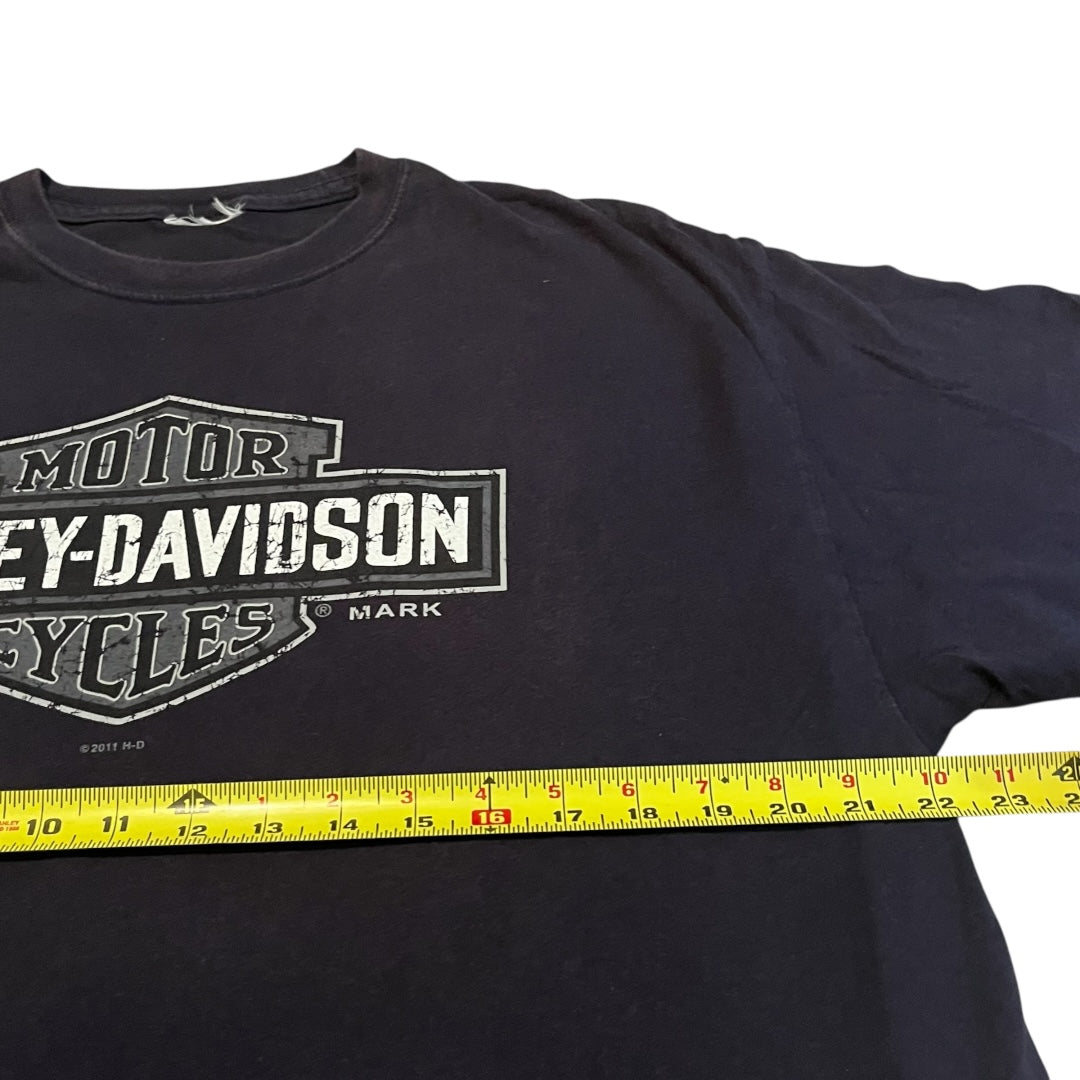 VINTAGE Harley Davidson Grey Logo T Shirt (Large)