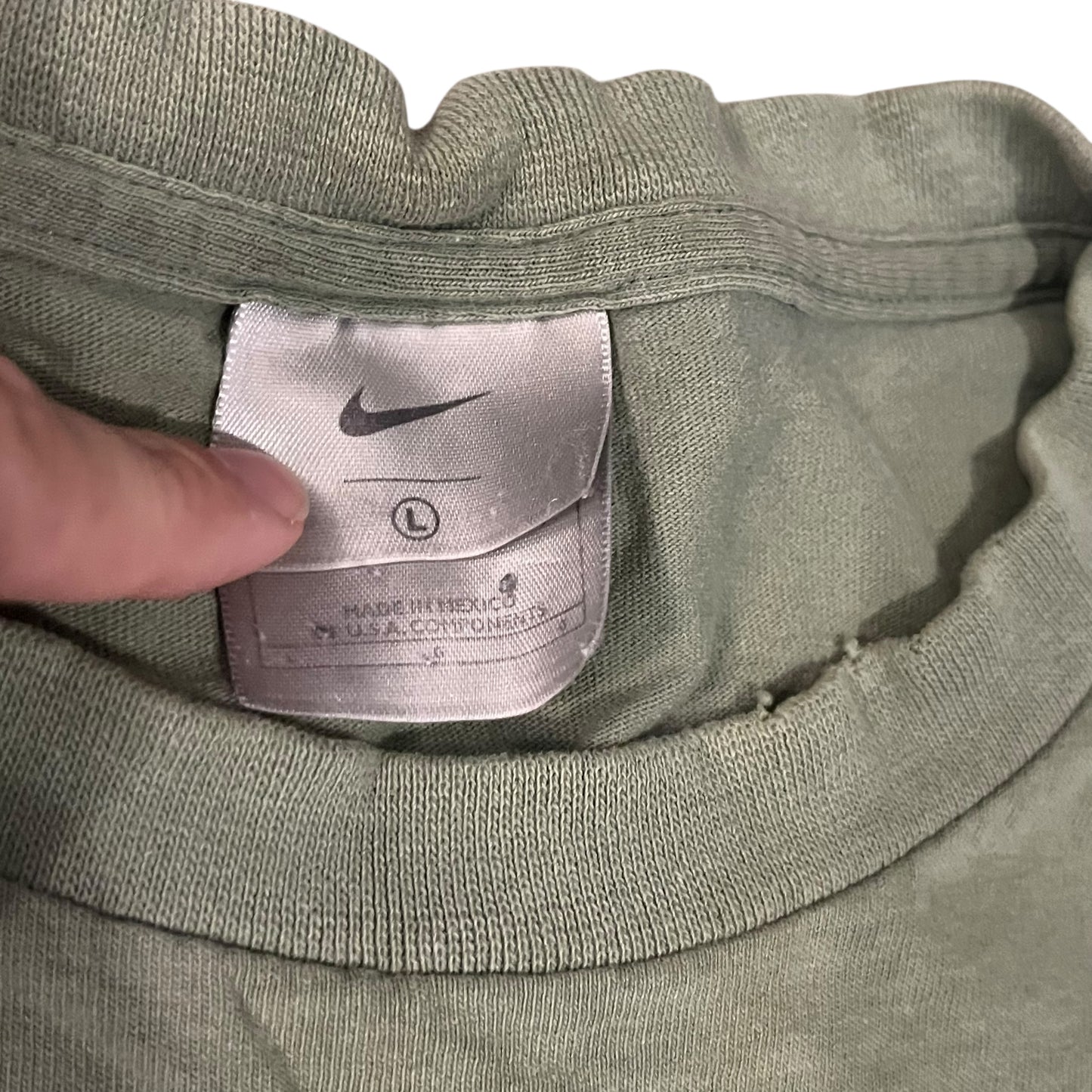 VINTAGE Nike Embroidered Swoosh T-Shirt - Sage (Large)