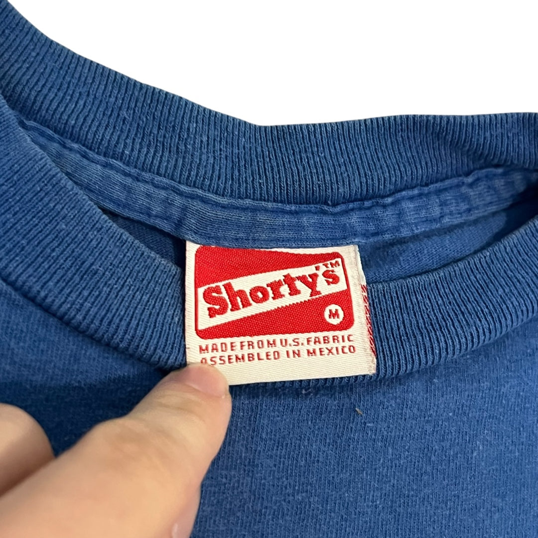 VINTAGE Shorty's Skateboards Chad Muska Flag Logo T Shirt (Medium)