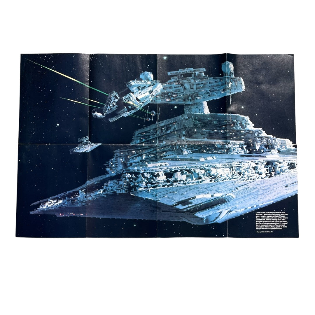 VINTAGE 1980 Star Wars National Geographic Star Destroyer Poster (31x20.5)