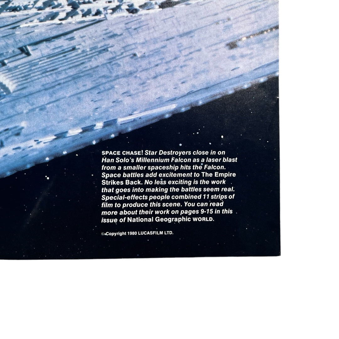 VINTAGE 1980 Star Wars National Geographic Star Destroyer Poster (31x20.5)