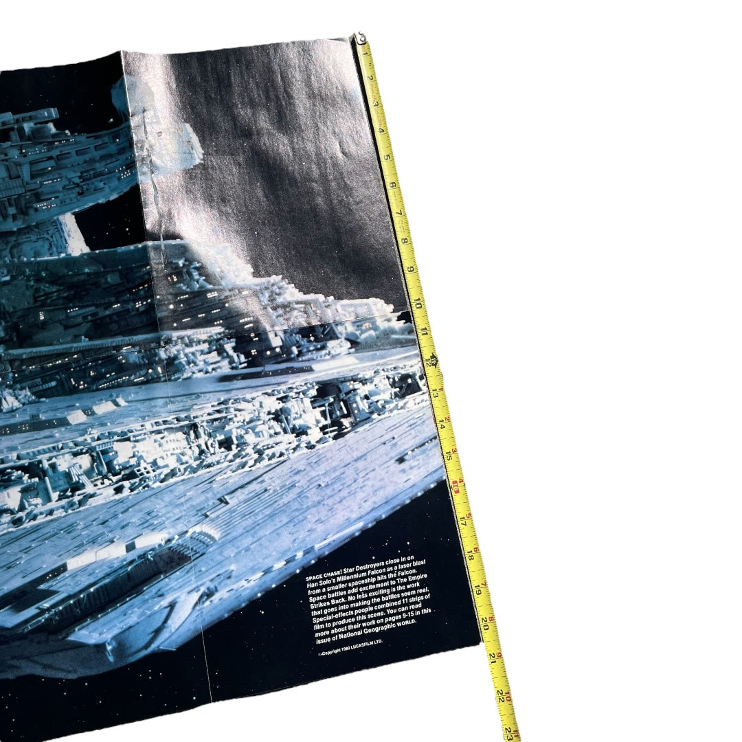 VINTAGE 1980 Star Wars National Geographic Star Destroyer Poster (31x20.5)