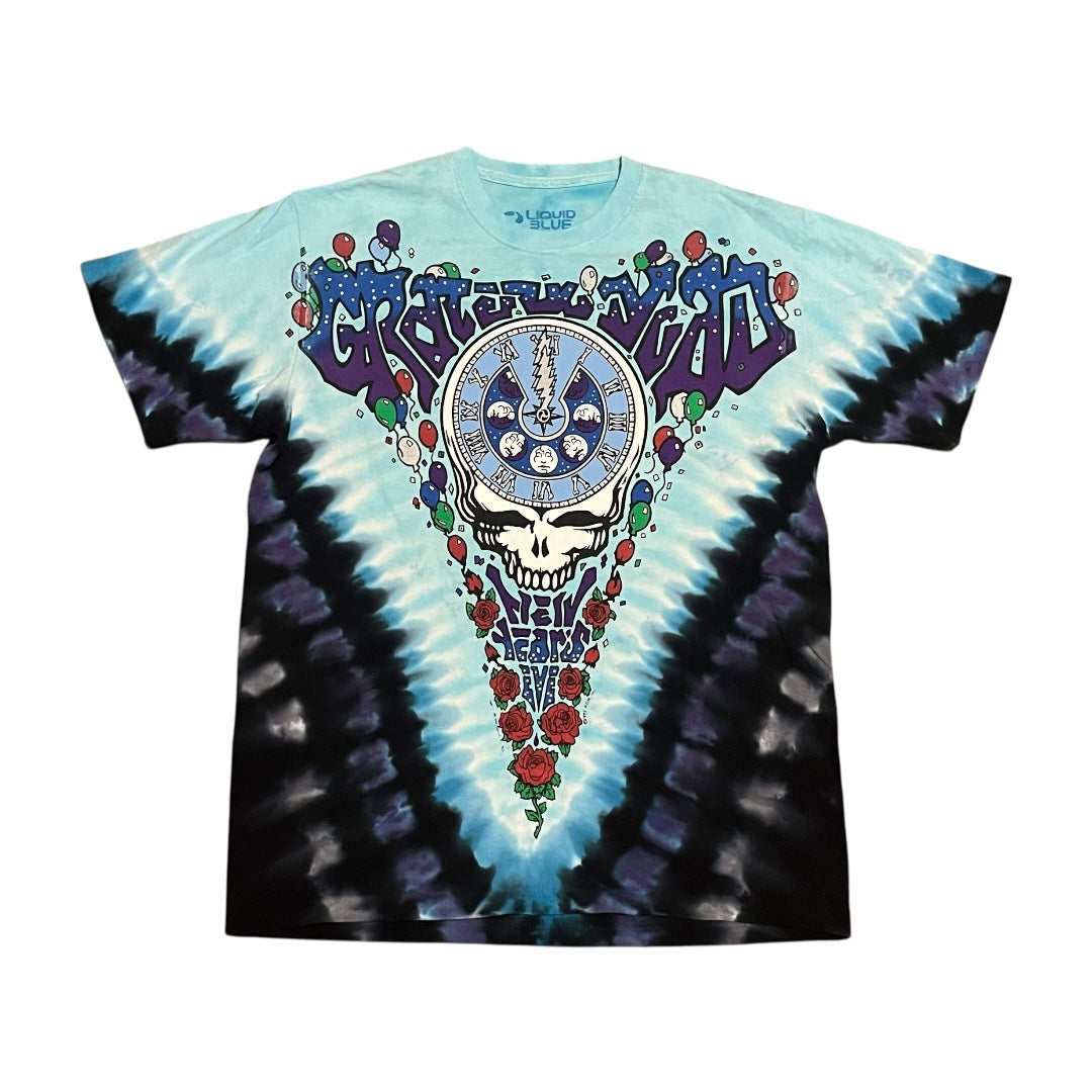 Liquid Blue Grateful Dead Tie Dye T Shirt (Medium)