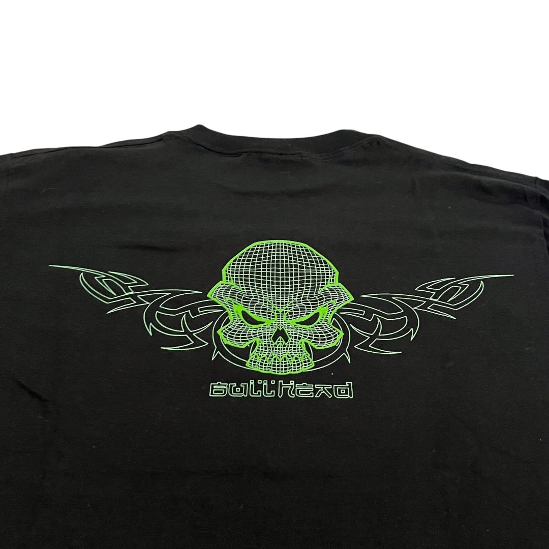 VINTAGE Bullhead Neon Tribal Skull T Shirt (Medium)