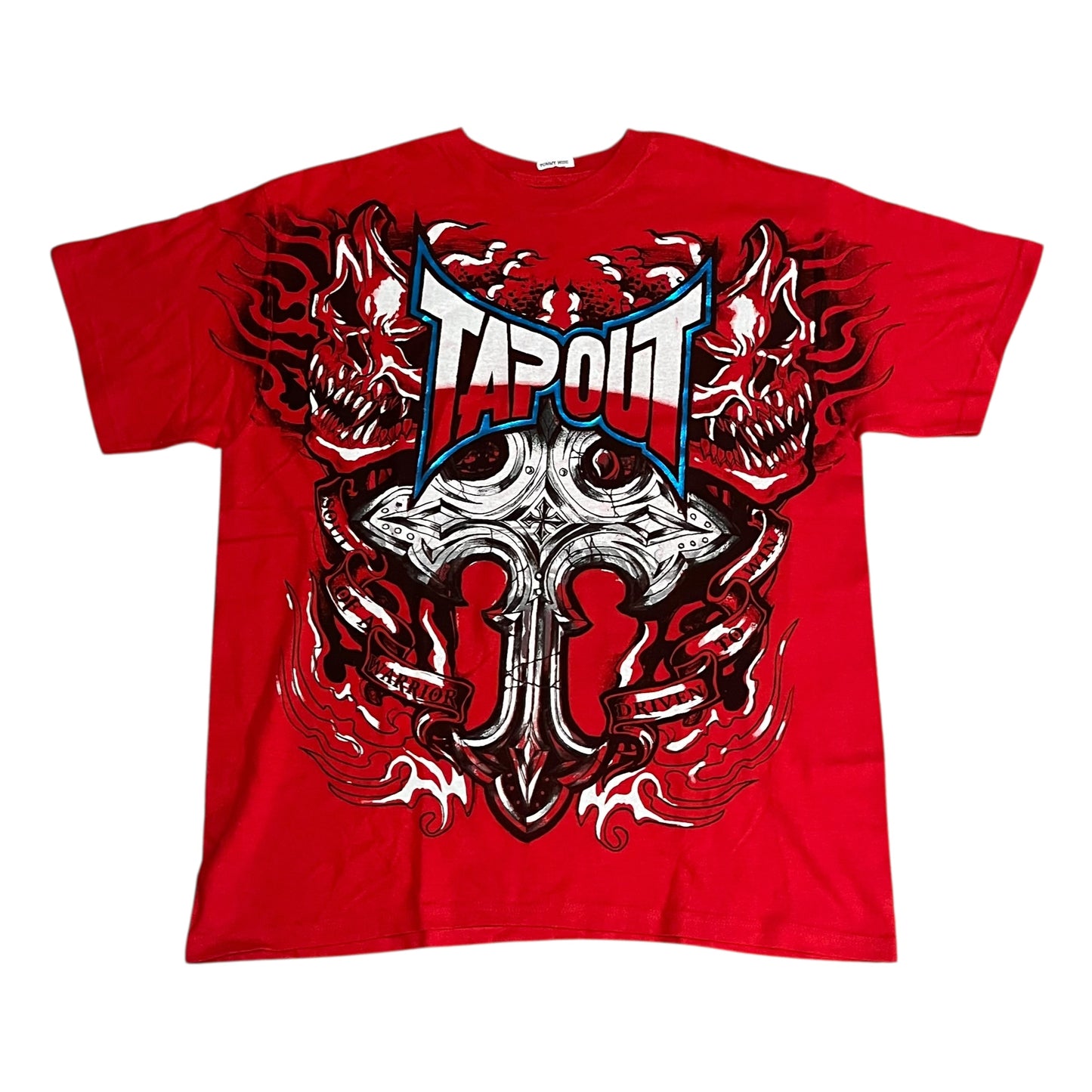 Tapout Flaming Skulls & Cross T Shirt (XL)