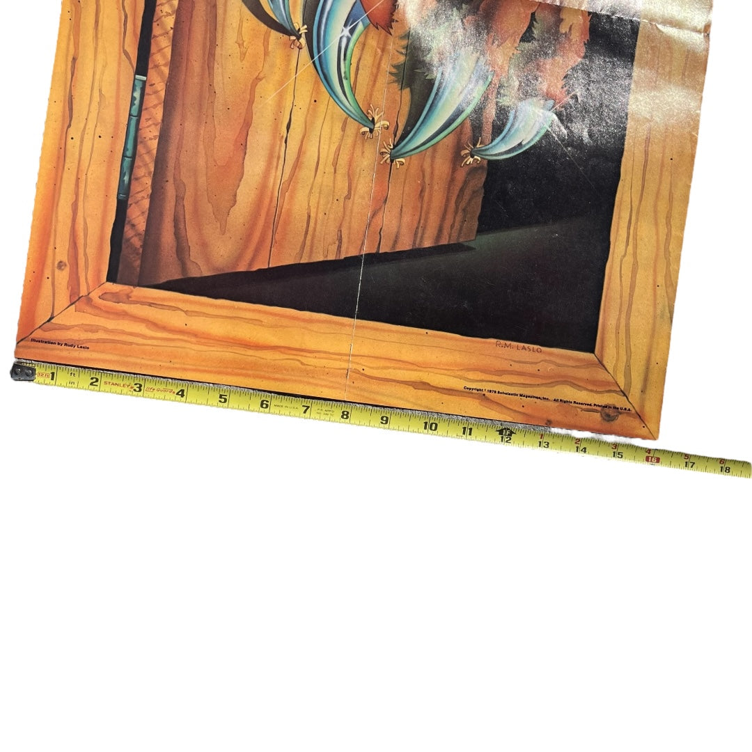 VINTAGE 1979 Bananas Magazine Claw Monster Poster (16x21)