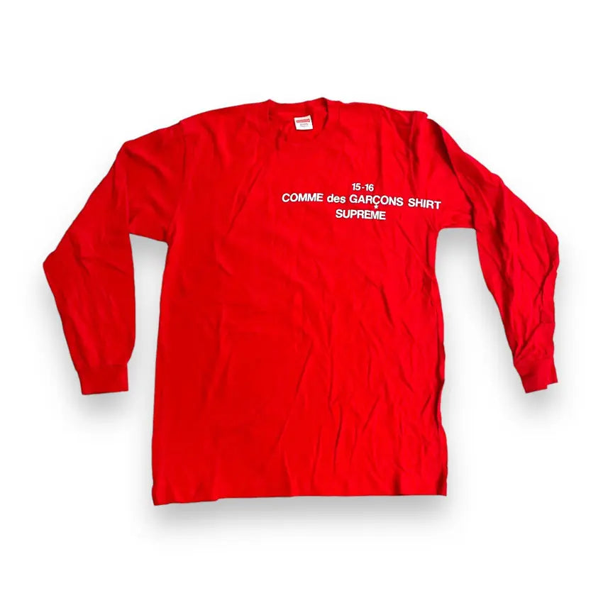 SAMPLE Supreme x CDG SHIRT Long Sleeve T Shirt - Red (Large)