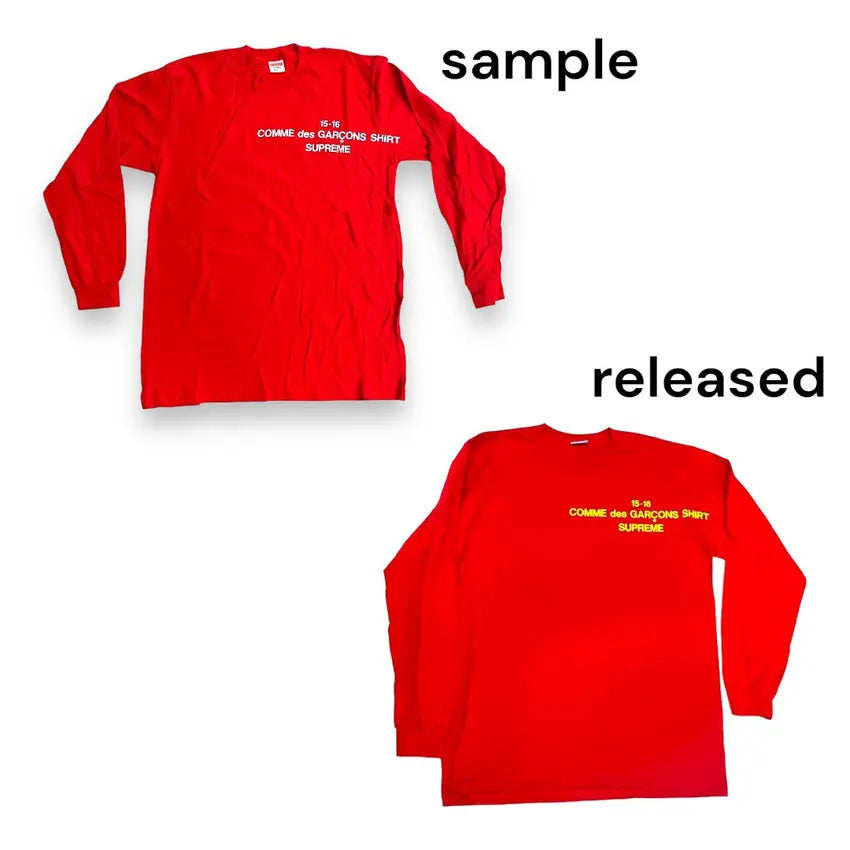 SAMPLE Supreme x CDG SHIRT Long Sleeve T Shirt - Red (Large)