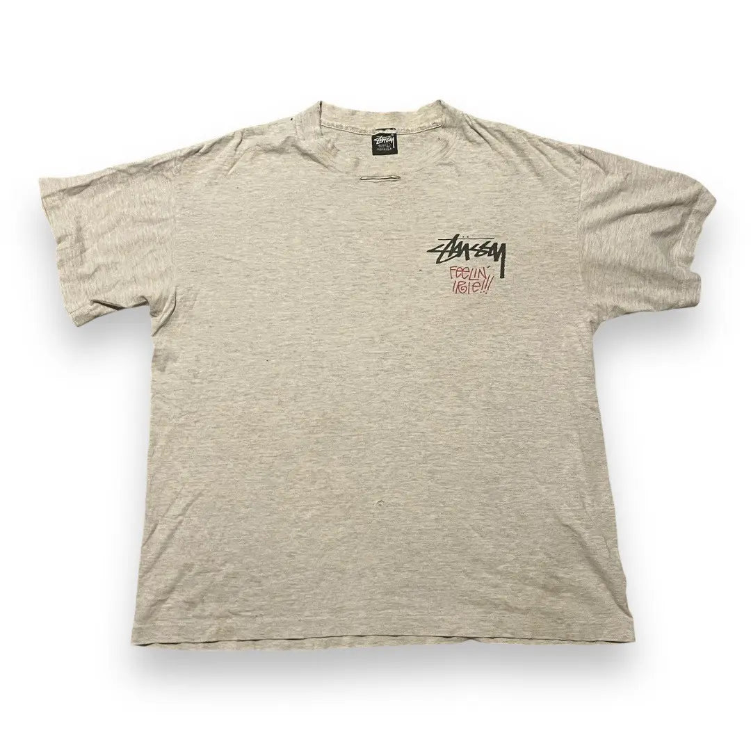 VINTAGE Stussy Feelin' Irie T-Shirt - Grey (Large)