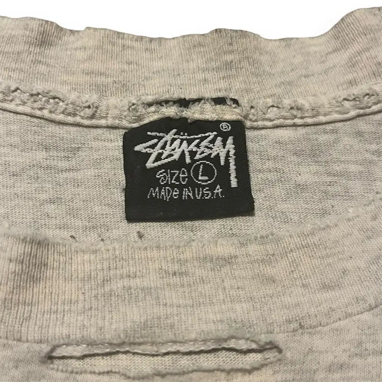 VINTAGE Stussy Feelin' Irie T-Shirt - Grey (Large)