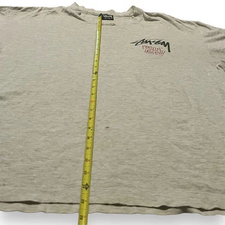 VINTAGE Stussy Feelin' Irie T-Shirt - Grey (Large)