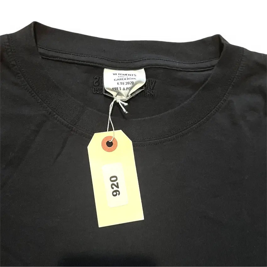 Vetements Oversized Blank T Shirt - Black (Small)