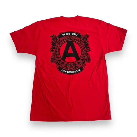 SAMPLE Supreme We Don't Want Your Law T Shirt - Red (Large)