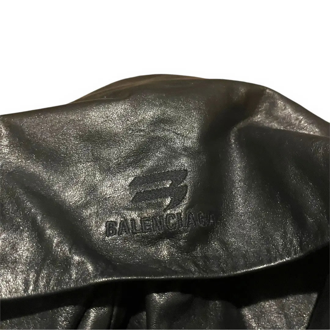 SAMPLE Balenciaga Hooded Leather Jacket - Spring 2023 (2XL)