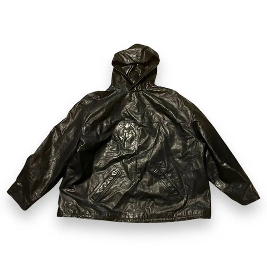 SAMPLE Balenciaga Hooded Leather Jacket - Spring 2023 (2XL)